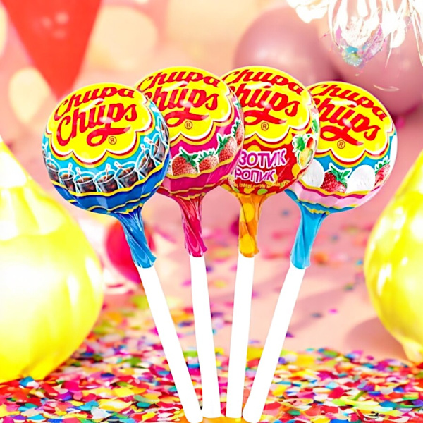 Карамель CHUPA CHUPS (Чупа-Чупс) на палочке "The Best Of" ведерко, вкусовое ассорти, КОМПЛЕКТ 150 шт., (1,8 кг.)